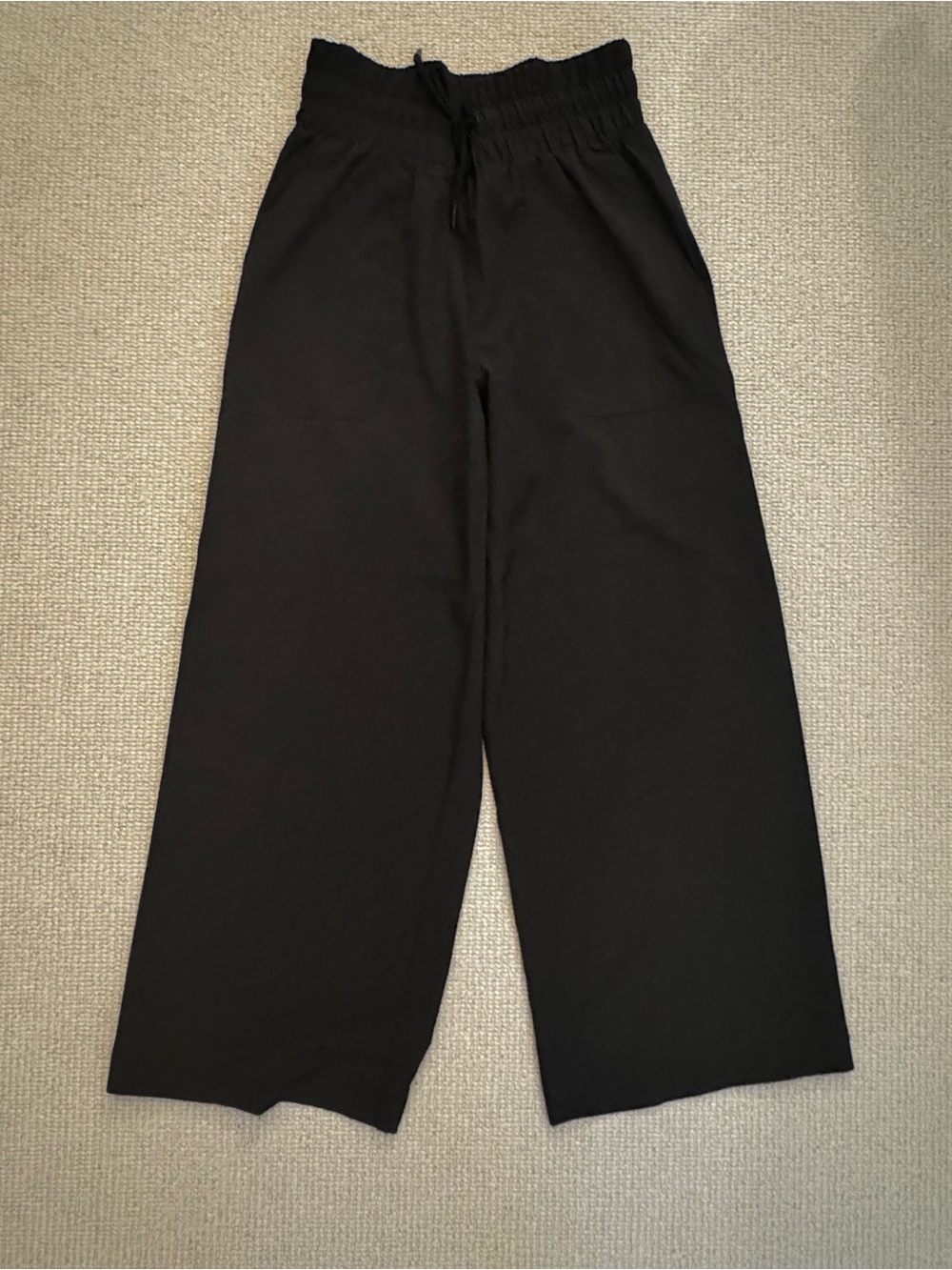 Mondetta Black Elastic Waist Wide Leg Cropped Pants